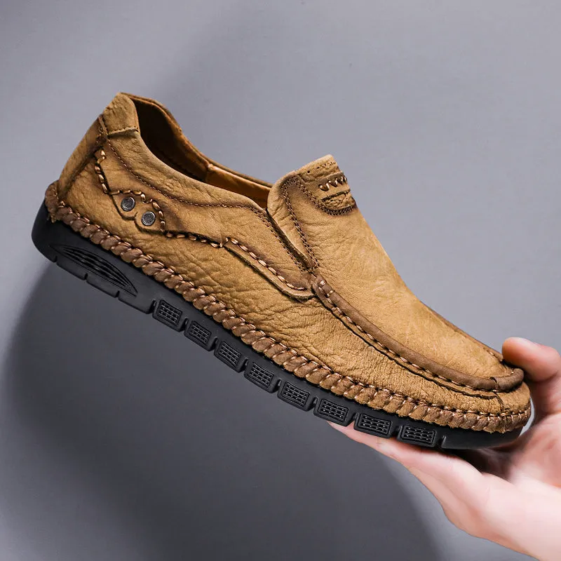 Men's Leather Moccasins Shoes Pumps Slip on Loafers | 88138