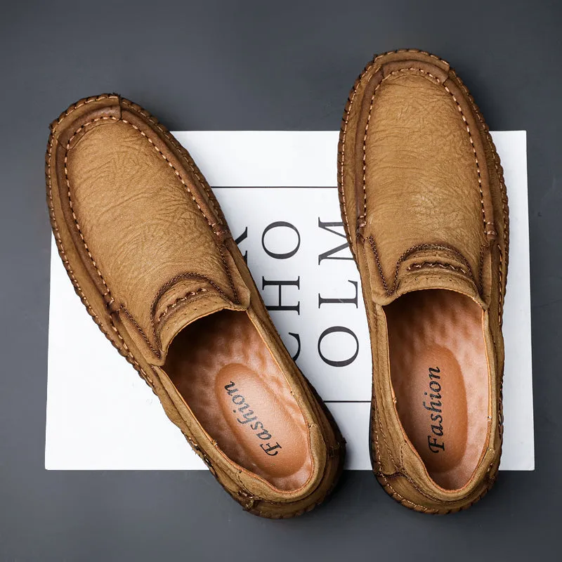 Men's Leather Moccasins Shoes Pumps Slip on Loafers | 88138