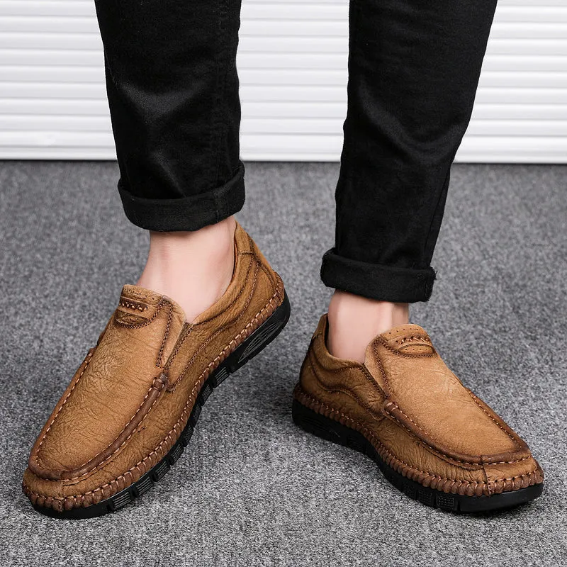 Men's Leather Moccasins Shoes Pumps Slip on Loafers | 88138