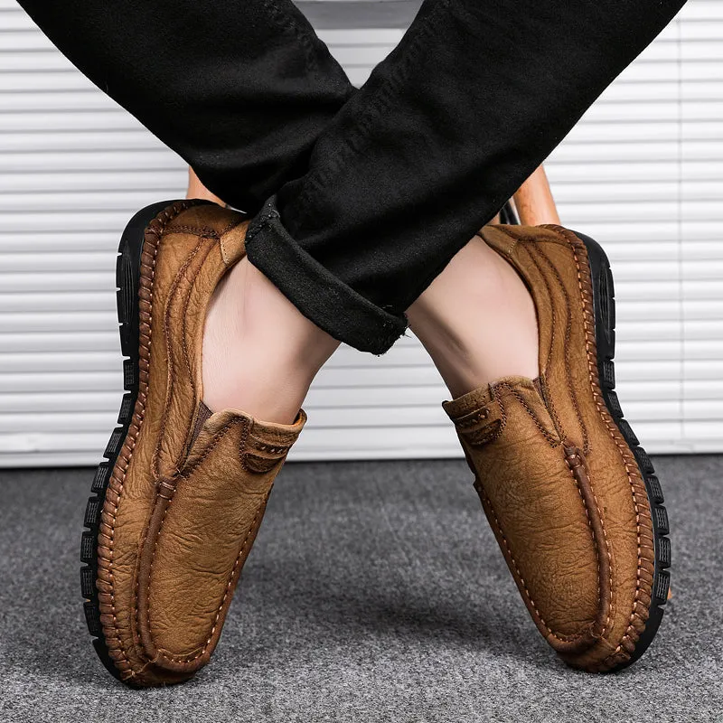 Men's Leather Moccasins Shoes Pumps Slip on Loafers | 88138