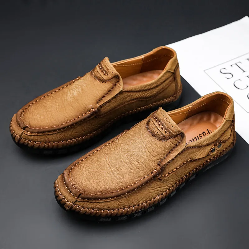 Men's Leather Moccasins Shoes Pumps Slip on Loafers | 88138