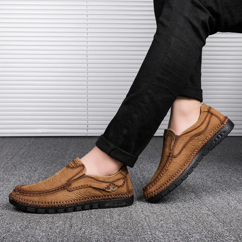 Men's Leather Moccasins Shoes Pumps Slip on Loafers | 88138