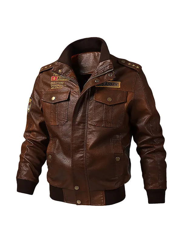 Men's Vintage PU Leather Motorcycle Jacket