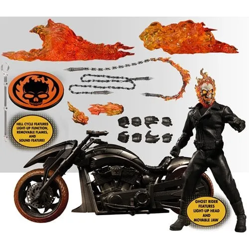 Mezco Toyz Ghost Rider and Hell Cycle One:12 Collective Action Figure Set