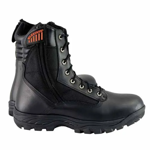 Milwaukee Leather Men's 9-Inch Black Leather Lace-Up Tactical