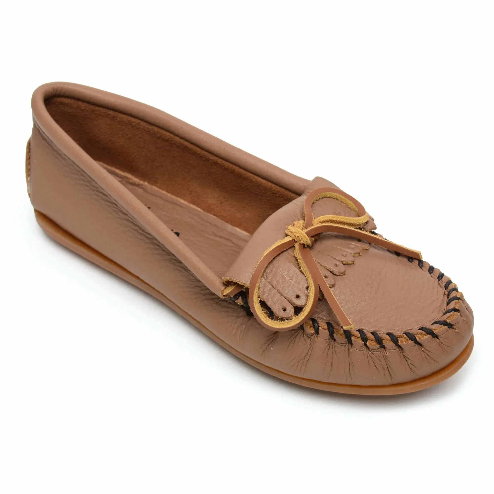 Minnetonka Deerskin Kilty Hardsole - Womens Moccasin