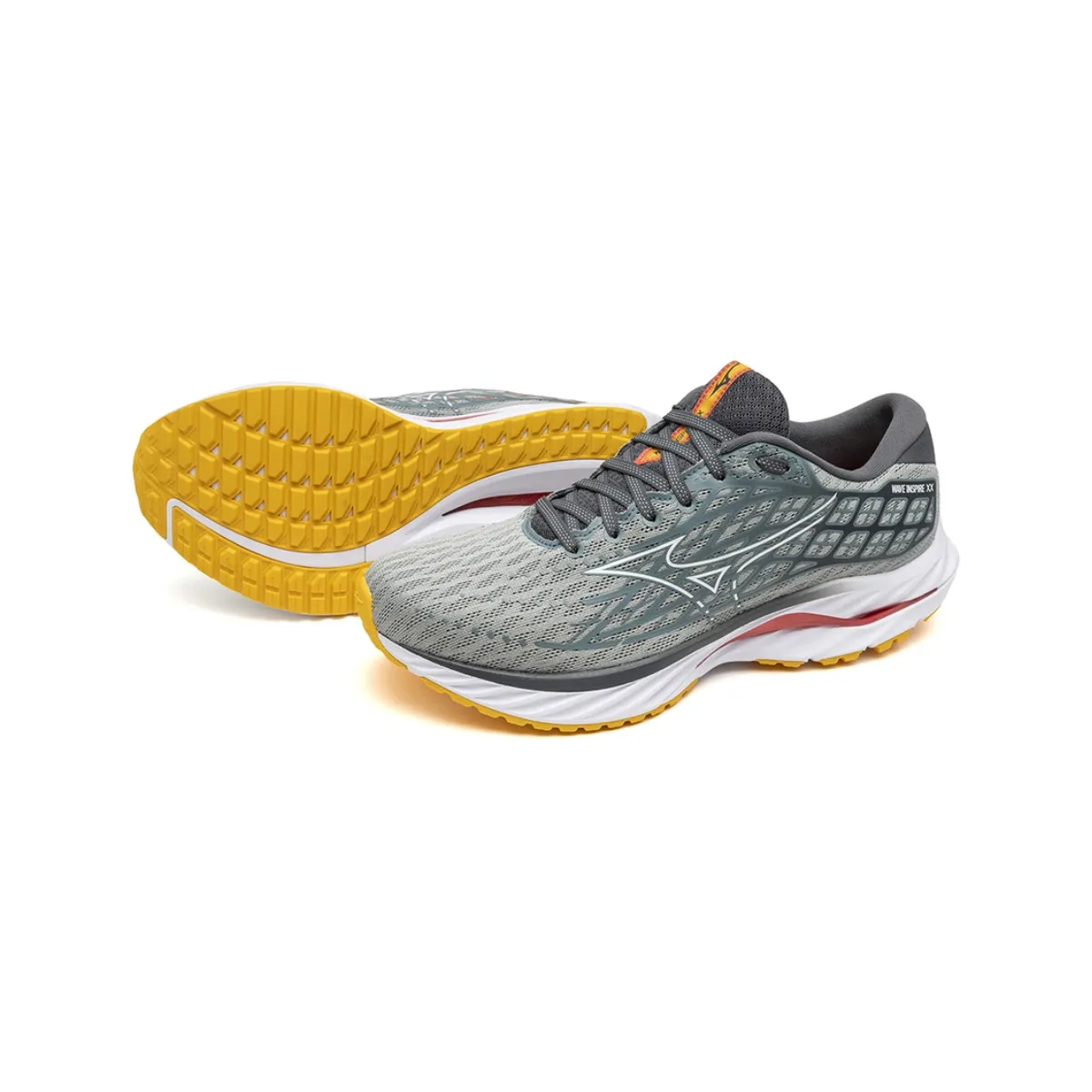 Mizuno Wave Inspire 20 Gray Yellow SS24 Running Shoes