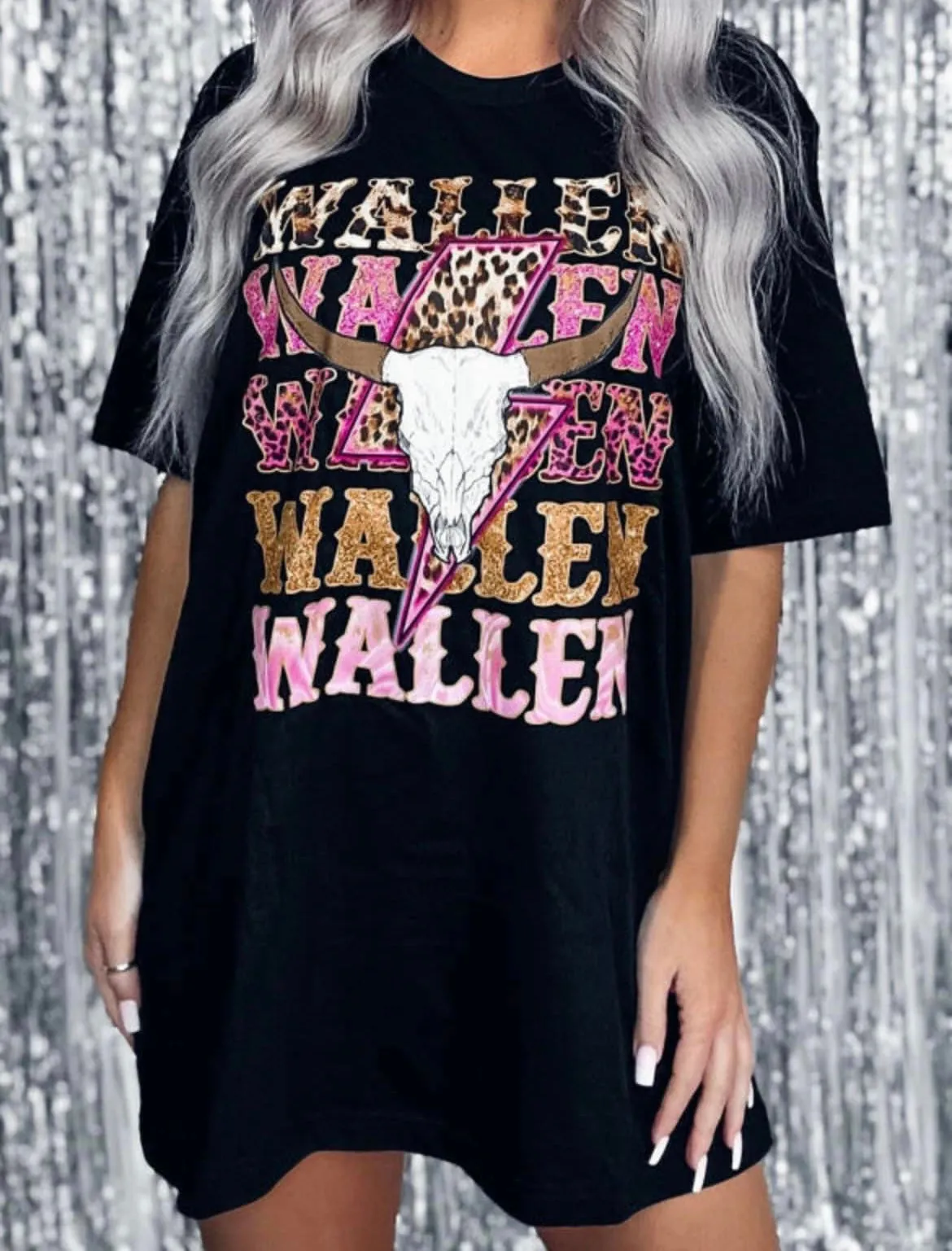 Multi Print Oversized Wallen T-Shirt