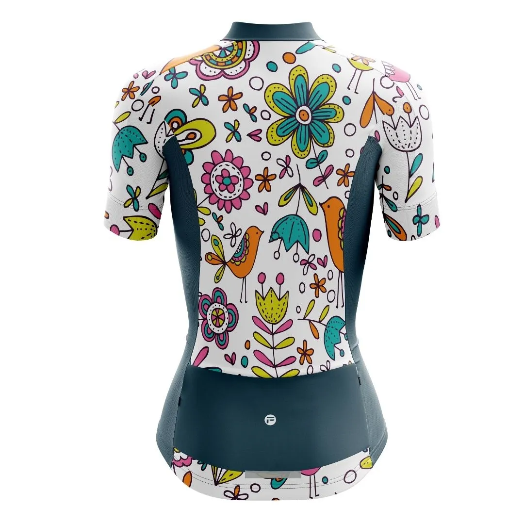 NEW! Whimsy Blooms | Women's Short Sleeve Cycling Jersey