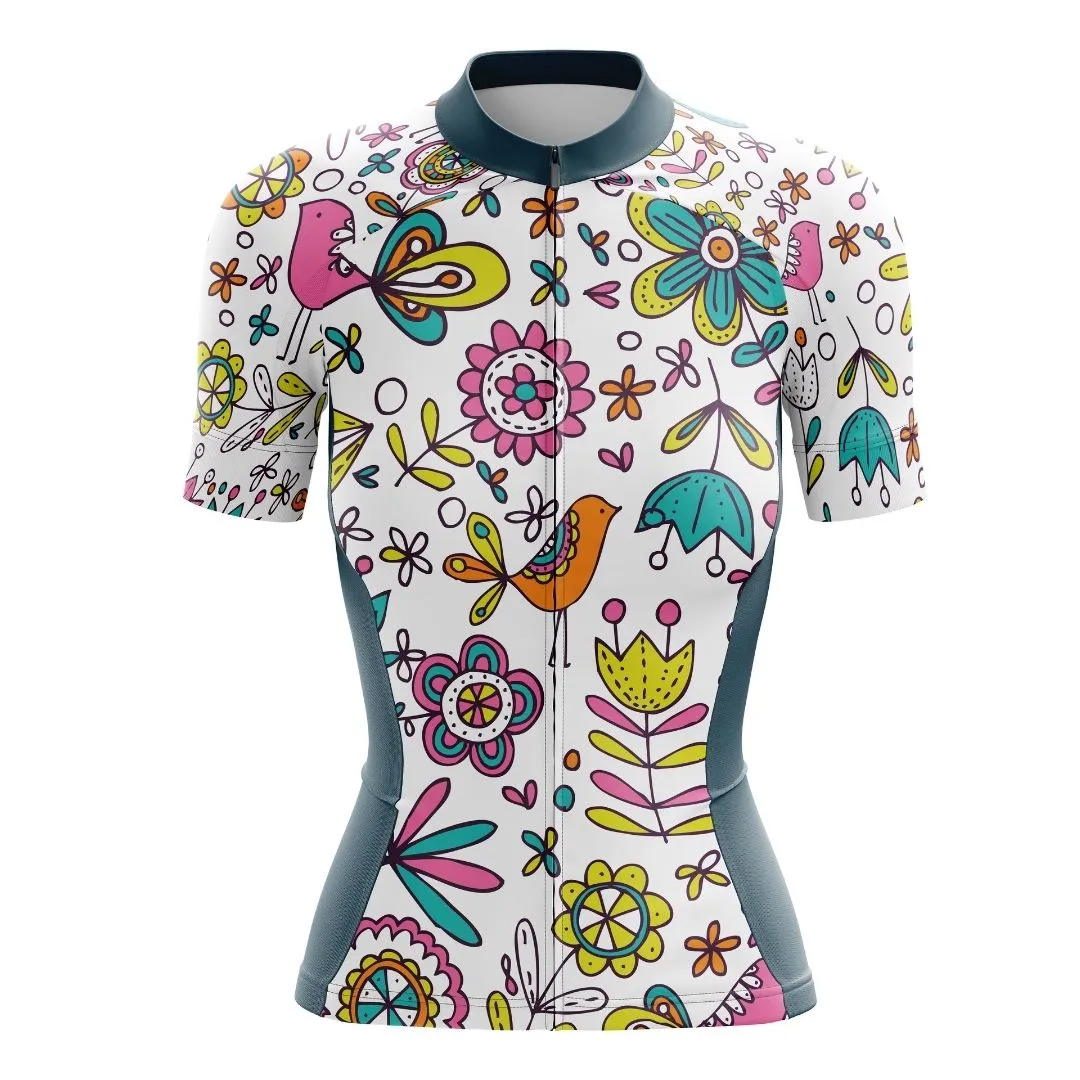 NEW! Whimsy Blooms | Women's Short Sleeve Cycling Jersey