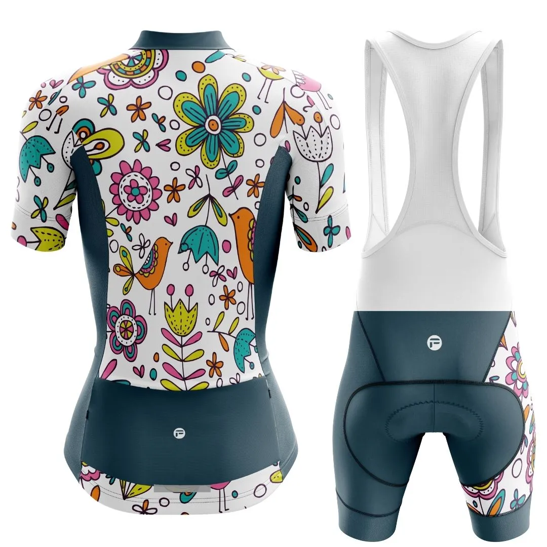 NEW! Whimsy Blooms | Women's Short Sleeve Cycling Set