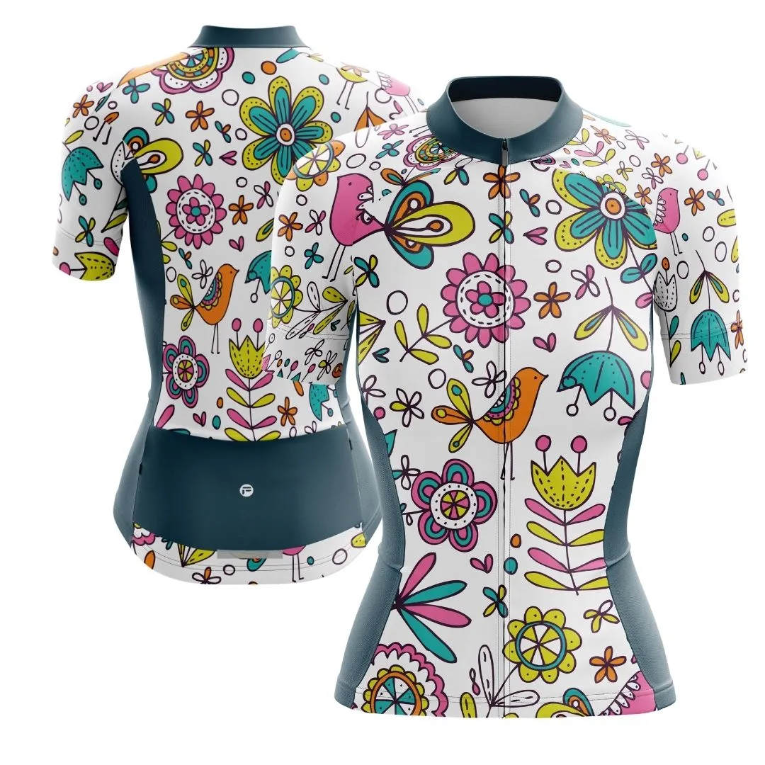 NEW! Whimsy Blooms | Women's Short Sleeve Cycling Set