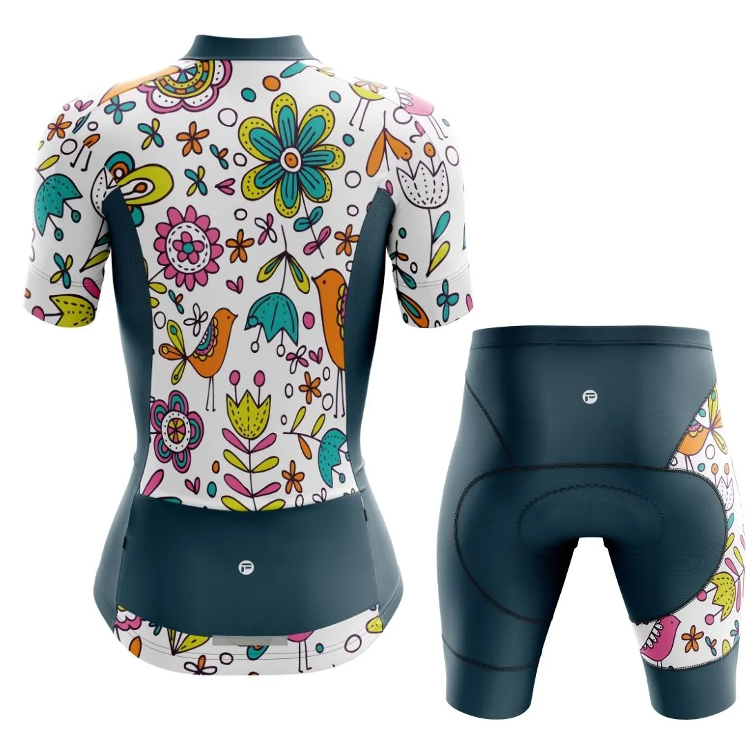 NEW! Whimsy Blooms | Women's Short Sleeve Cycling Set