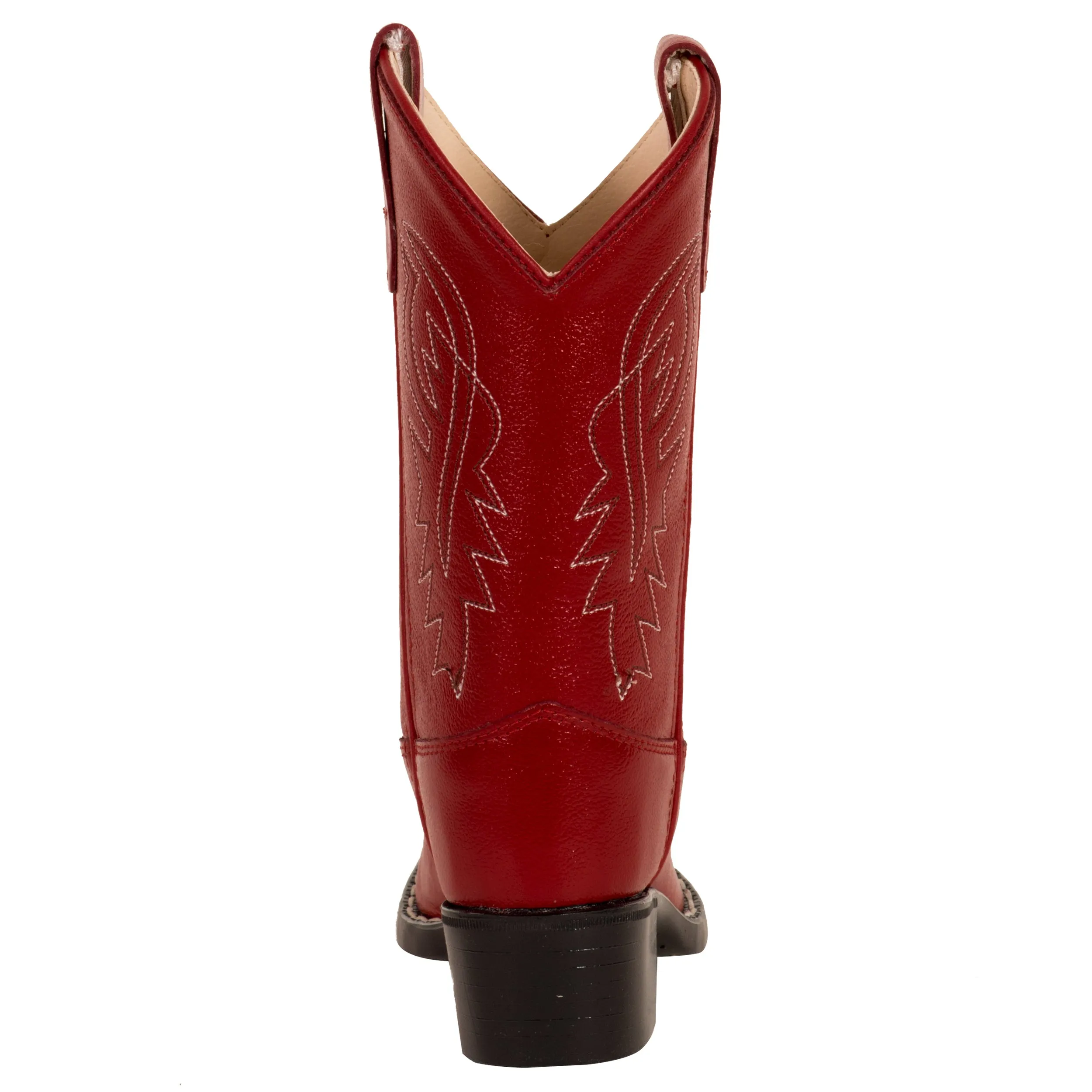 Old West Red Childrens Girls Corona Leather J Toe Cowboy Western Boots 3 D