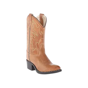 Old West Tan Canyon Boys Leather J Toe Cowboy Western Boots