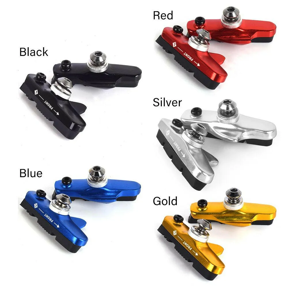 One Pair Mountain Road Mute Bike Brake pads MTB Bicycle Braking V-Brake Holder Shoes Rubber Blocks Durable Cycling Accessories