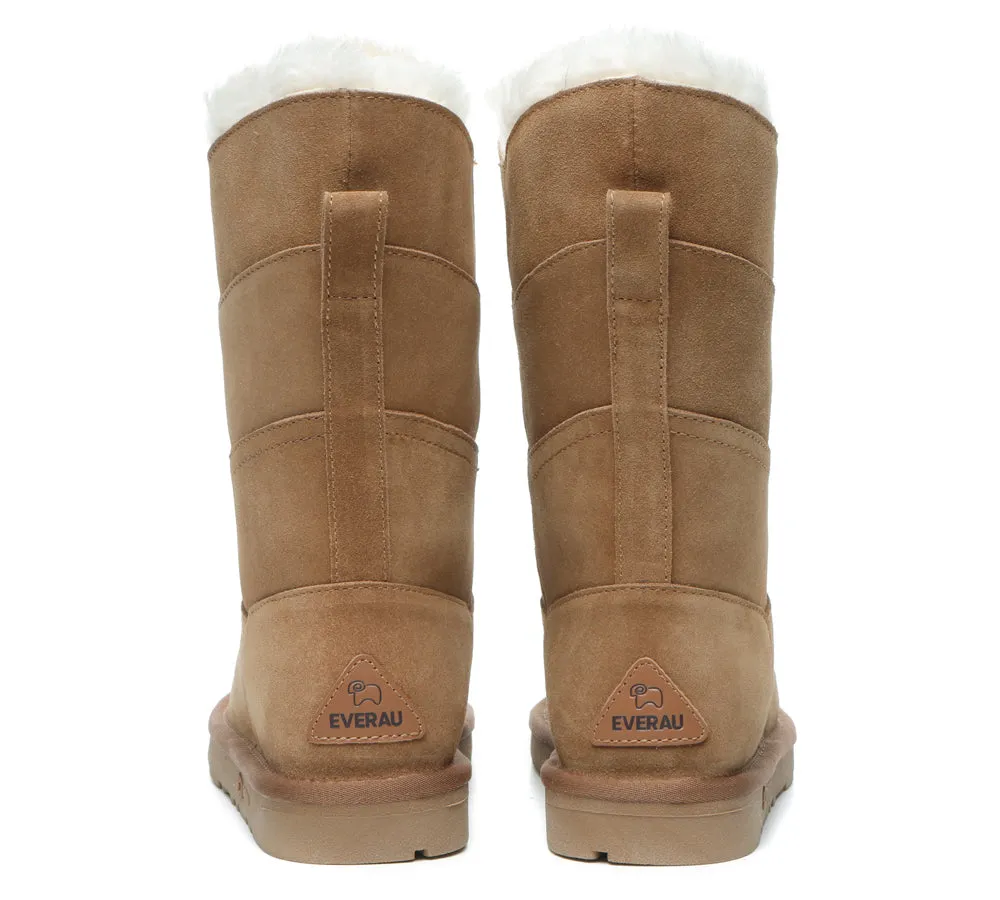 Premium Australian Sheepskin Tall Boots Women Swanston 3 Panel