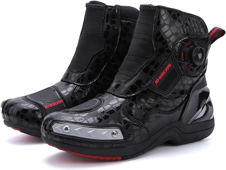 Professional Black Leather Mountain Bike Boots | 666