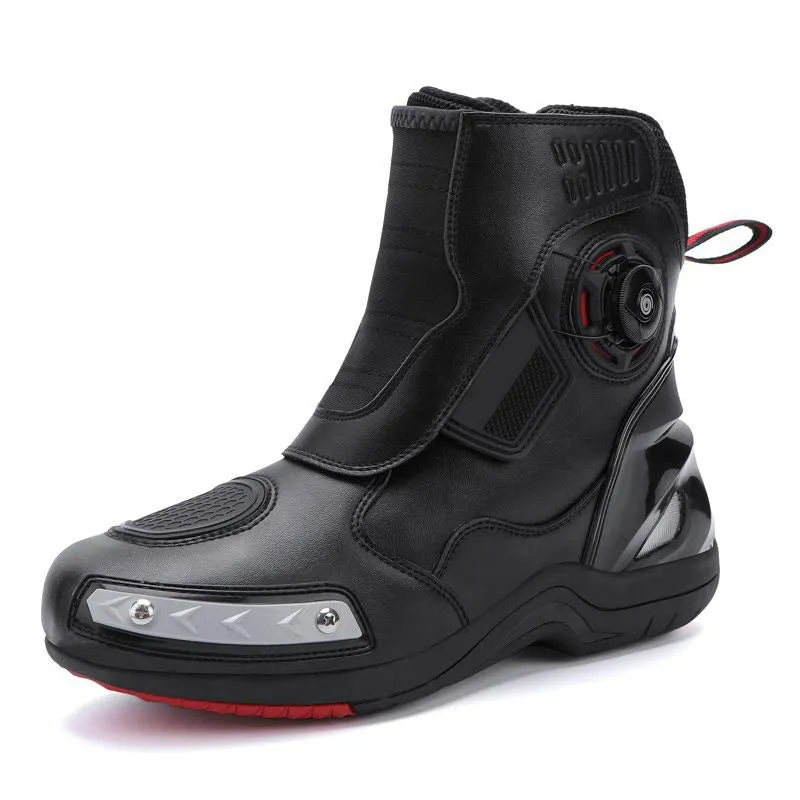 Professional Black Leather Mountain Bike Boots | 666