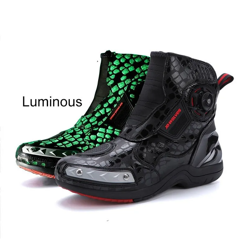 Professional Black Leather Mountain Bike Boots | 666