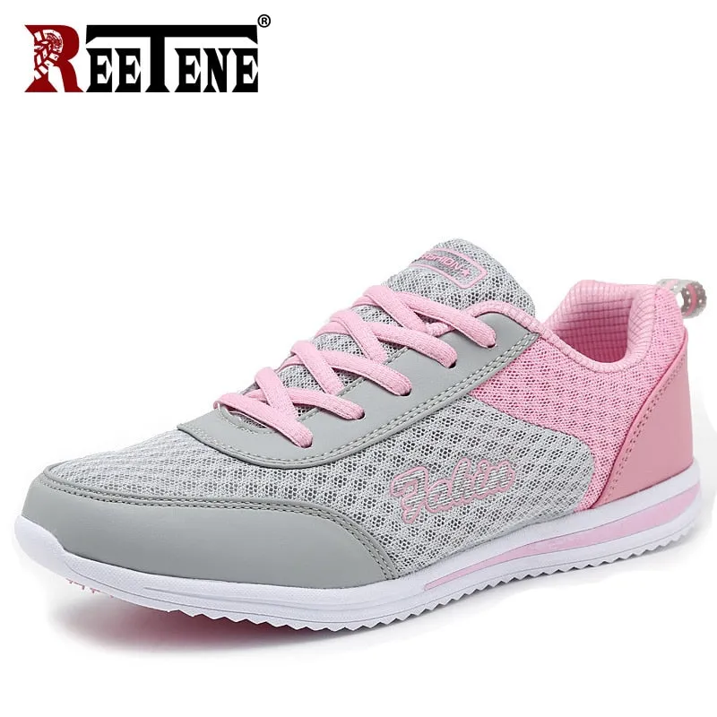 REETENE 2019 Fashion Women Sneakers Breathable Air Mesh Shoes