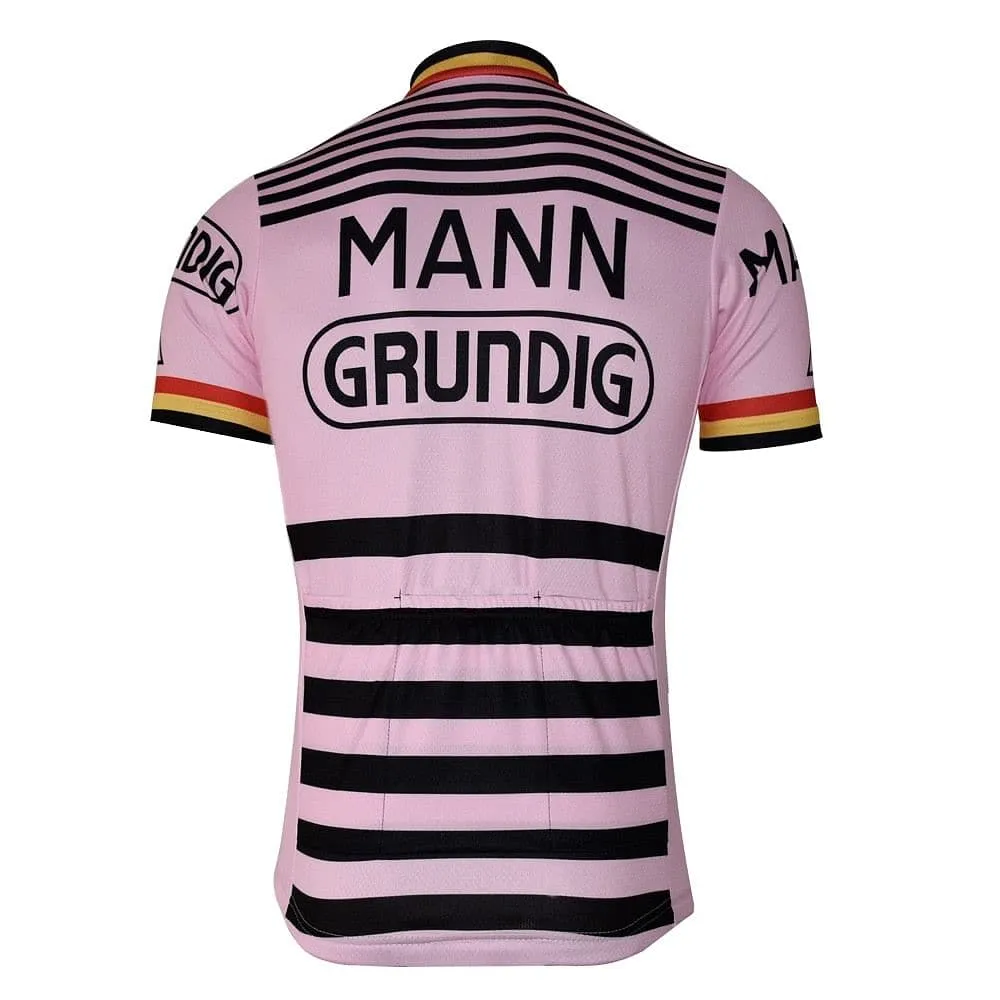 Retro Dr. Mann Grundig Cycling Jersey - Pink