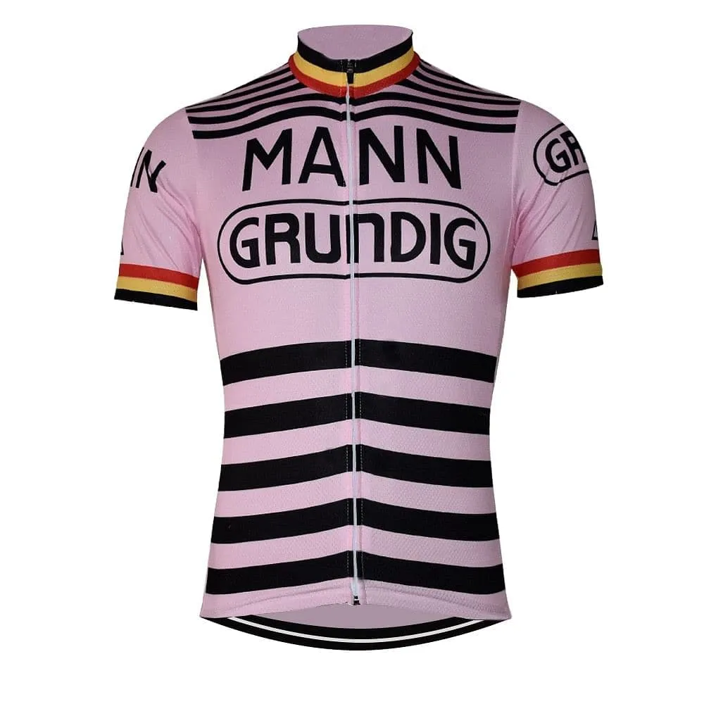 Retro Dr. Mann Grundig Cycling Jersey - Pink