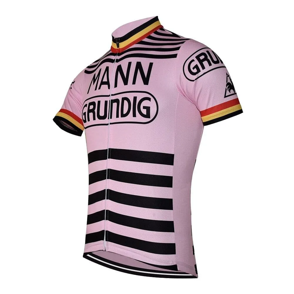 Retro Dr. Mann Grundig Cycling Jersey - Pink