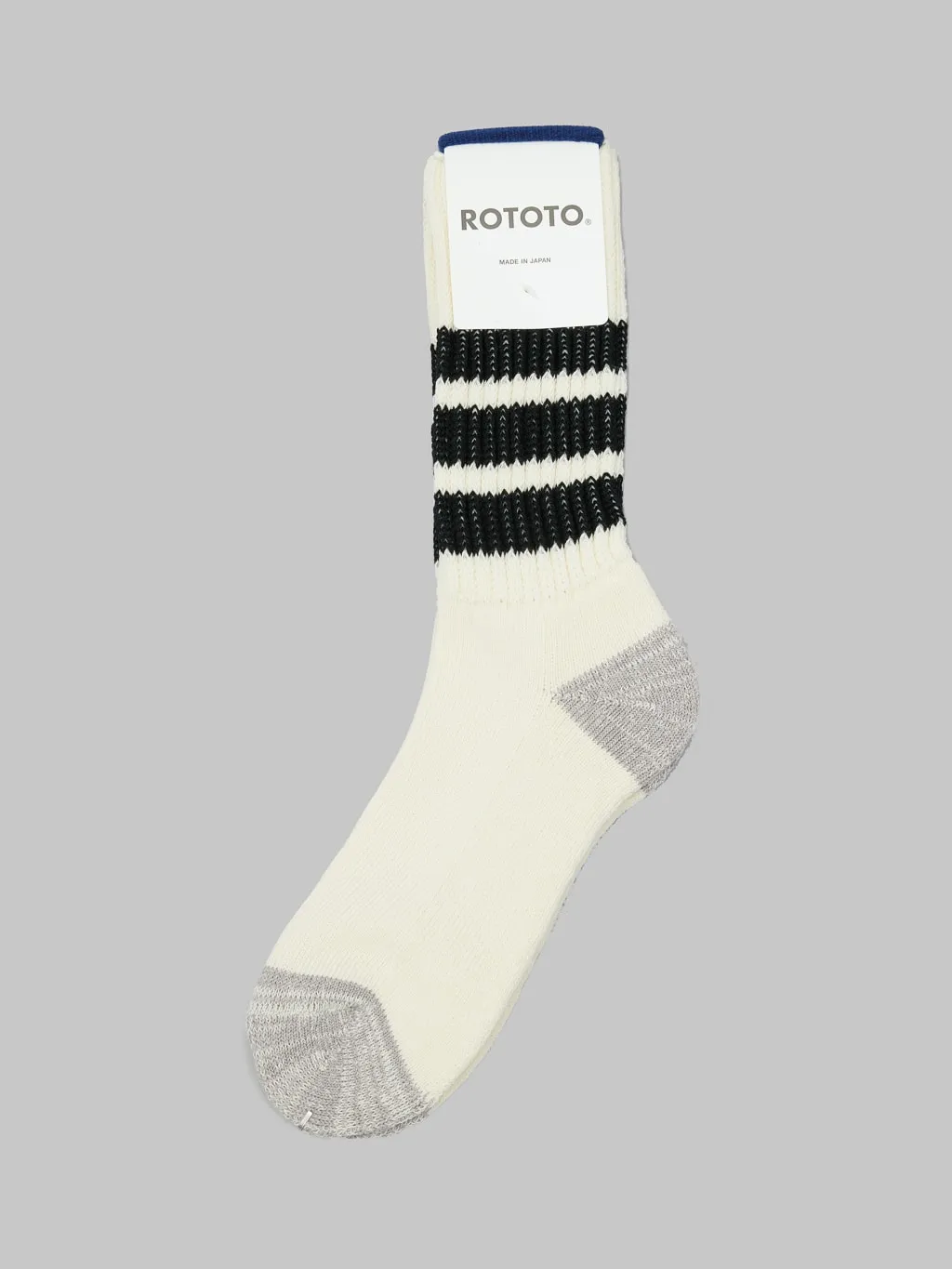 ROTOTO Coarse Ribbed Oldschool Crew Socks Black