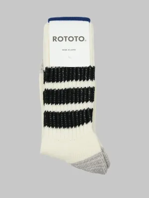 ROTOTO Coarse Ribbed Oldschool Crew Socks Black