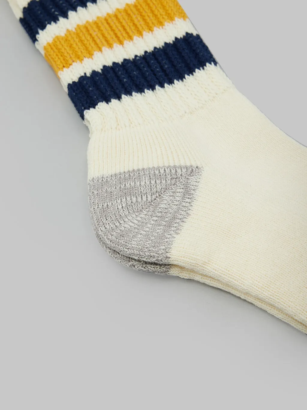 ROTOTO Coarse Ribbed Oldschool Crew Socks Navy/Yellow