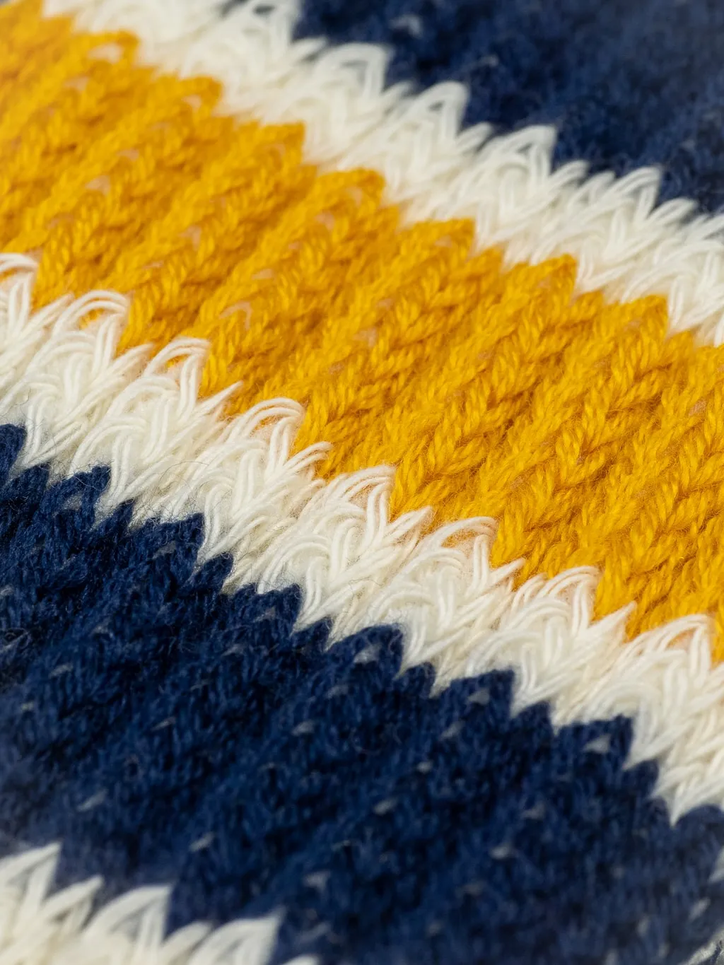 ROTOTO Coarse Ribbed Oldschool Crew Socks Navy/Yellow