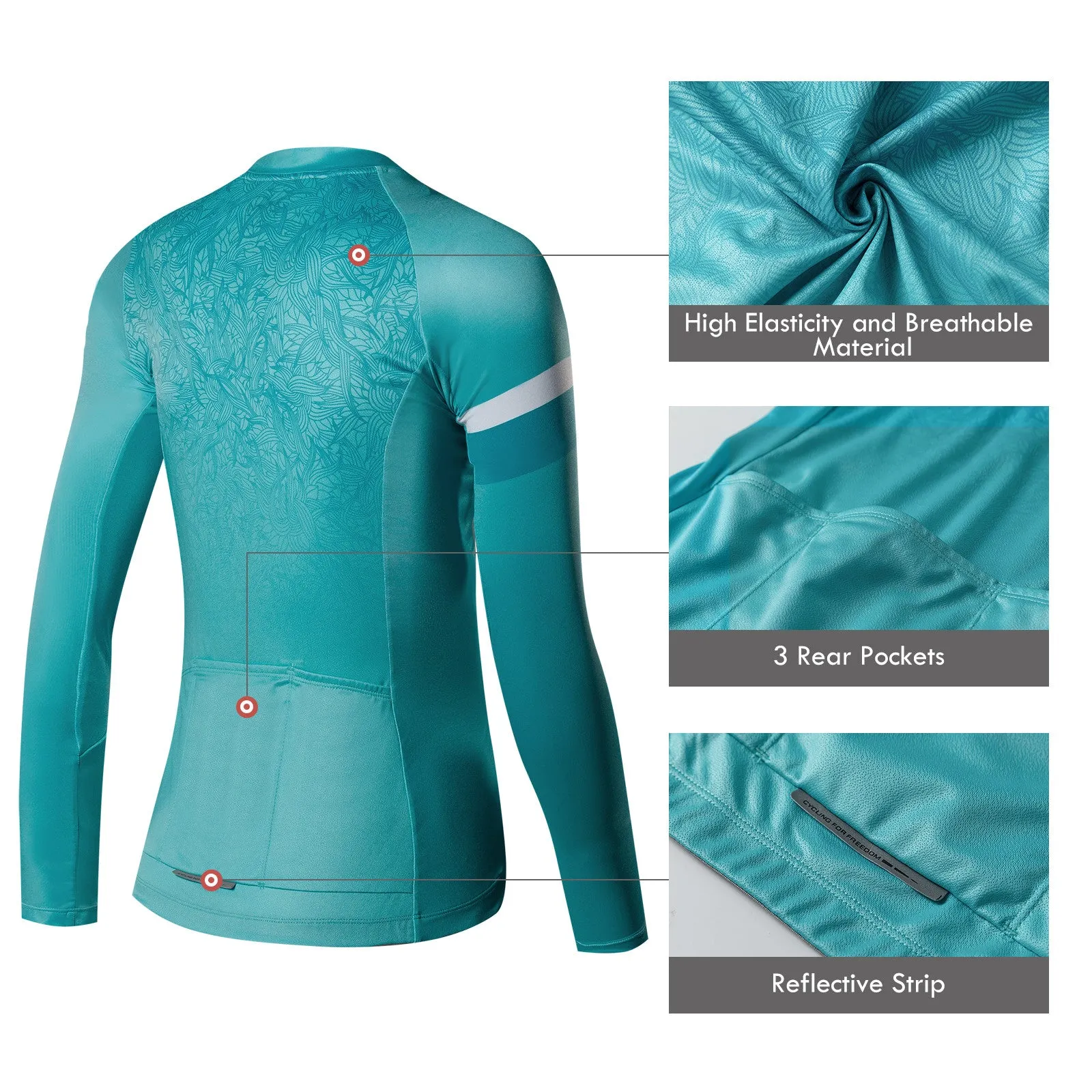 Santic Afra Blue Women Jersey Long Sleeve