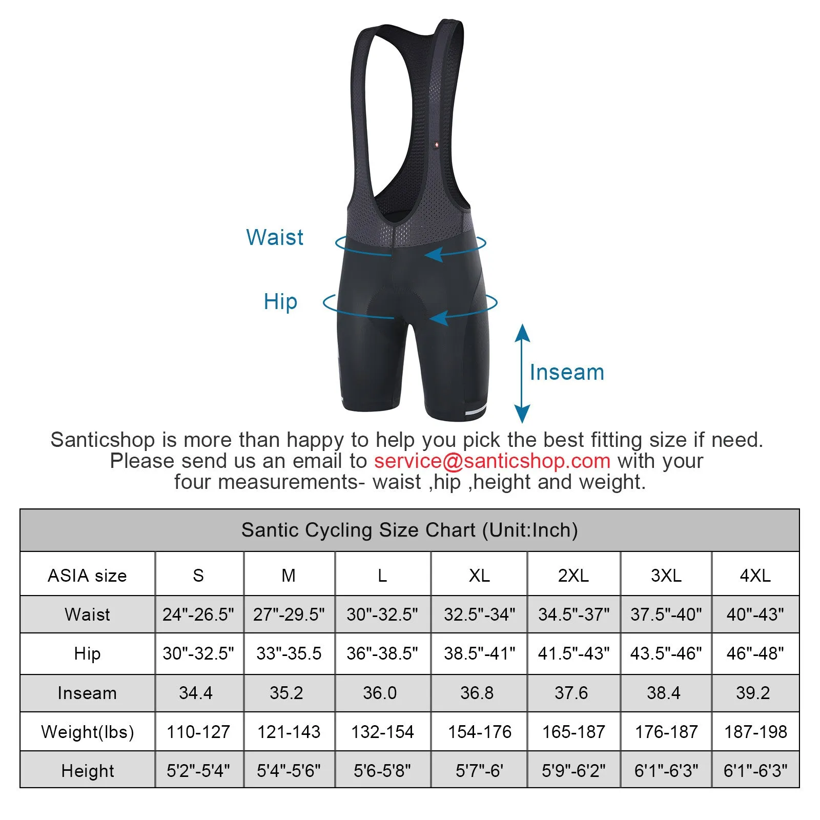 Santic Dante Black Men Padded Cycling Bib Short