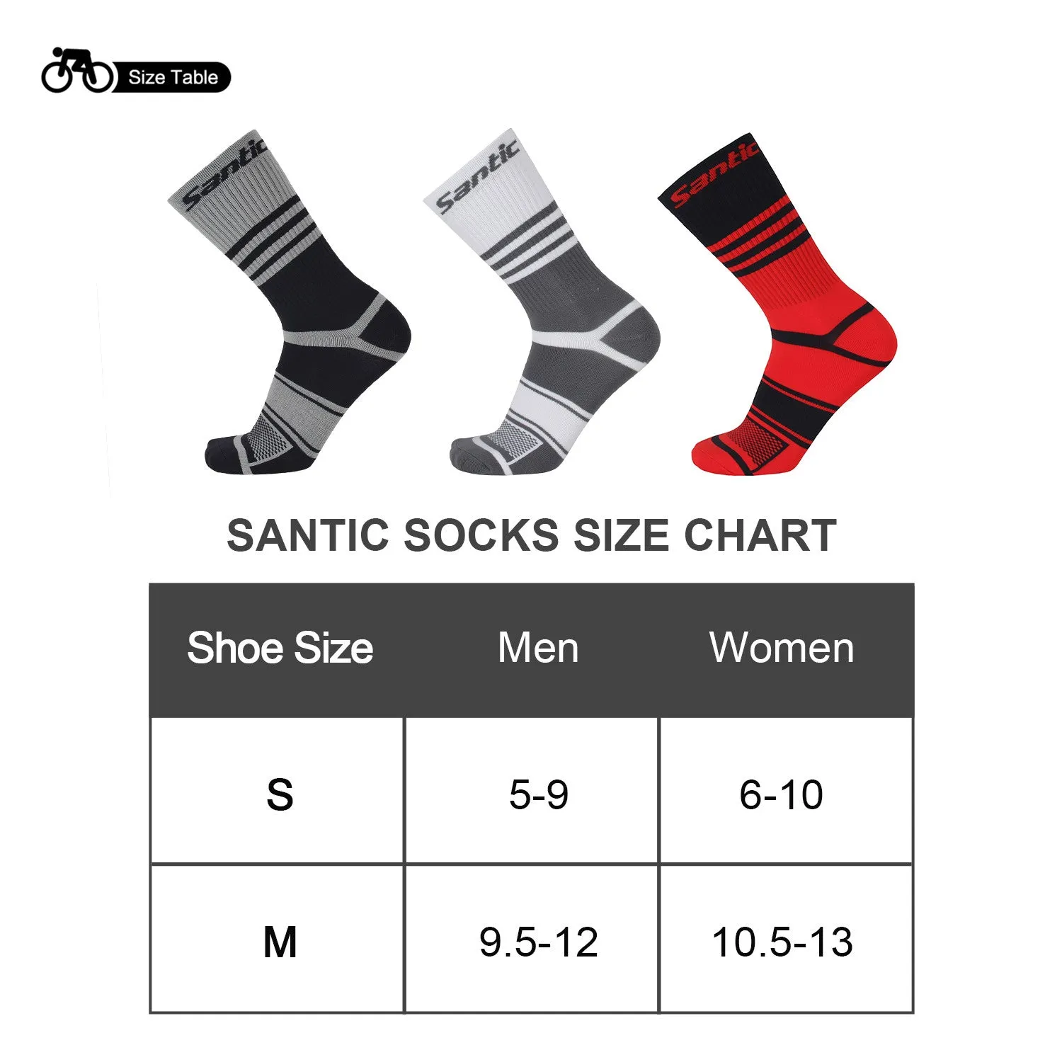 Santic Duke Men Women Cycling Socks Black