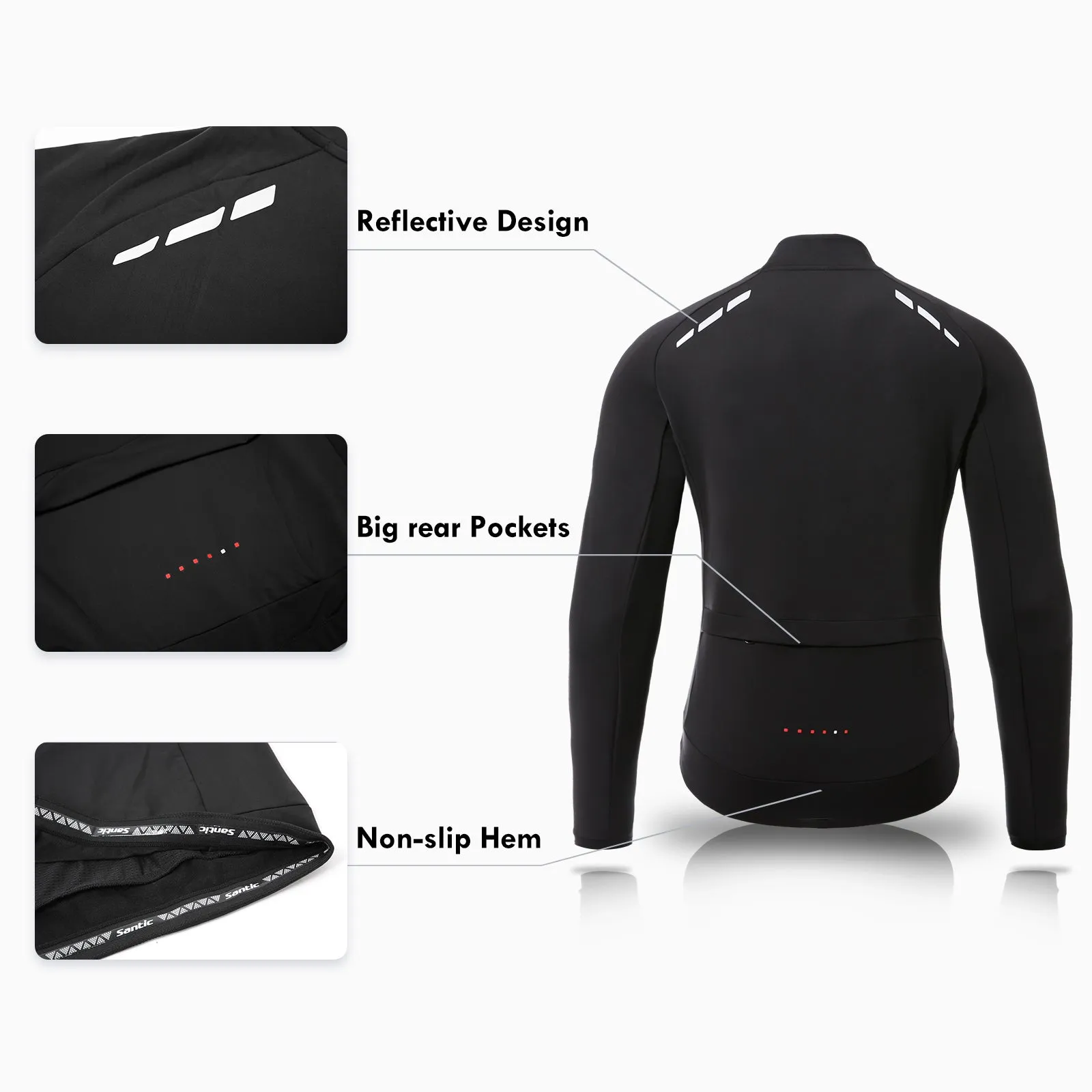 Santic Jiabaily ⅡBlack Men Cycling Jersey Long Sleeve