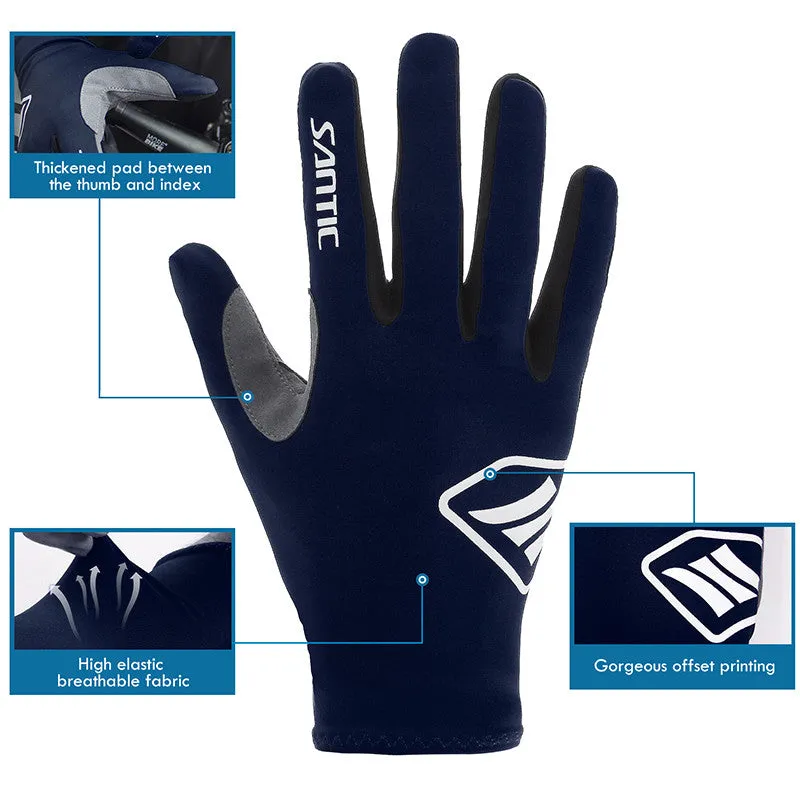 Santic Lance Men Navy Cycling Gloves Full Finger