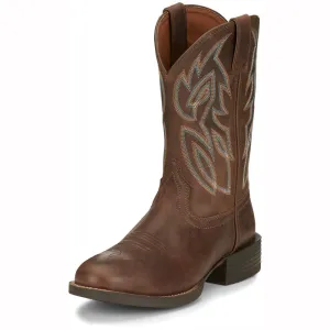 SE7530 Justin Men's Rendon Round Toe Cowboy Boot - Pecan