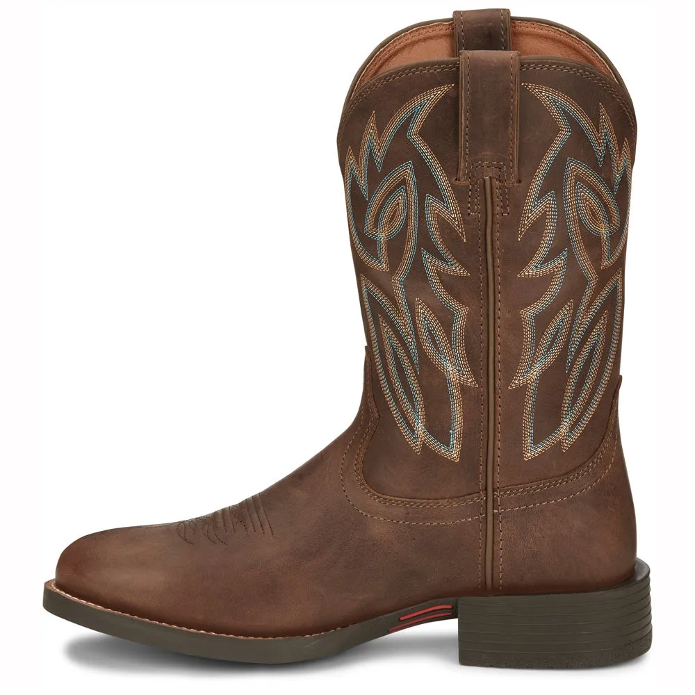 SE7530 Justin Men's Rendon Round Toe Cowboy Boot - Pecan