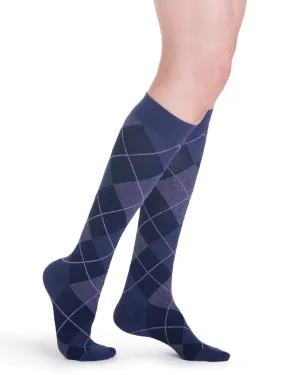 Sigvaris 143C Microfiber Shades Argyle Women's Closed Toe Knee Highs 15-20 mmHg