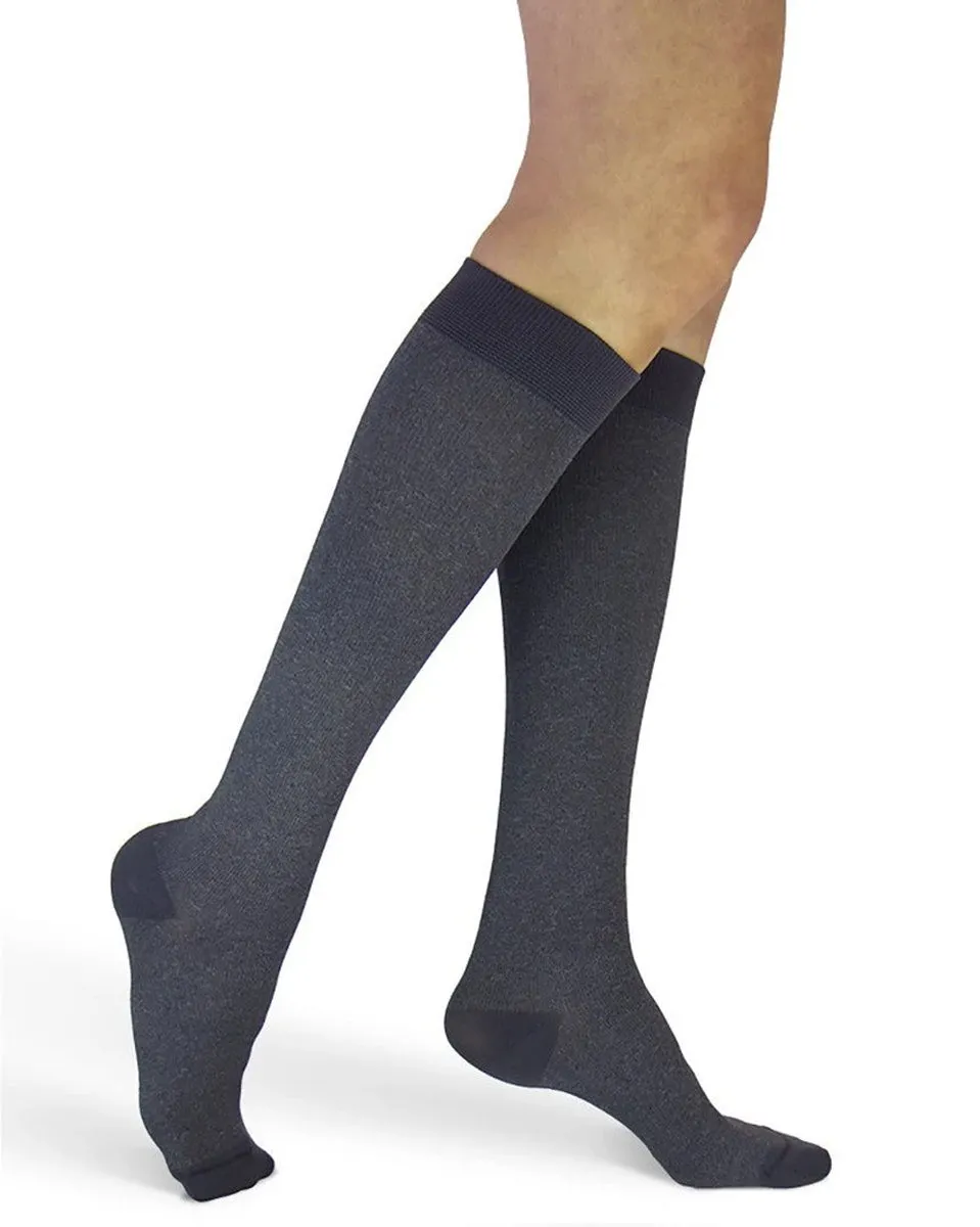 Sigvaris 143C Microfiber Shades Graphite Heather Women's Closed Toe Knee Highs 15-20 mmHg