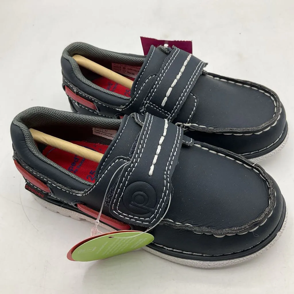 Size 8.5: Pediped Norm/NAVY Slip On Velcro Boat Shoes NEW