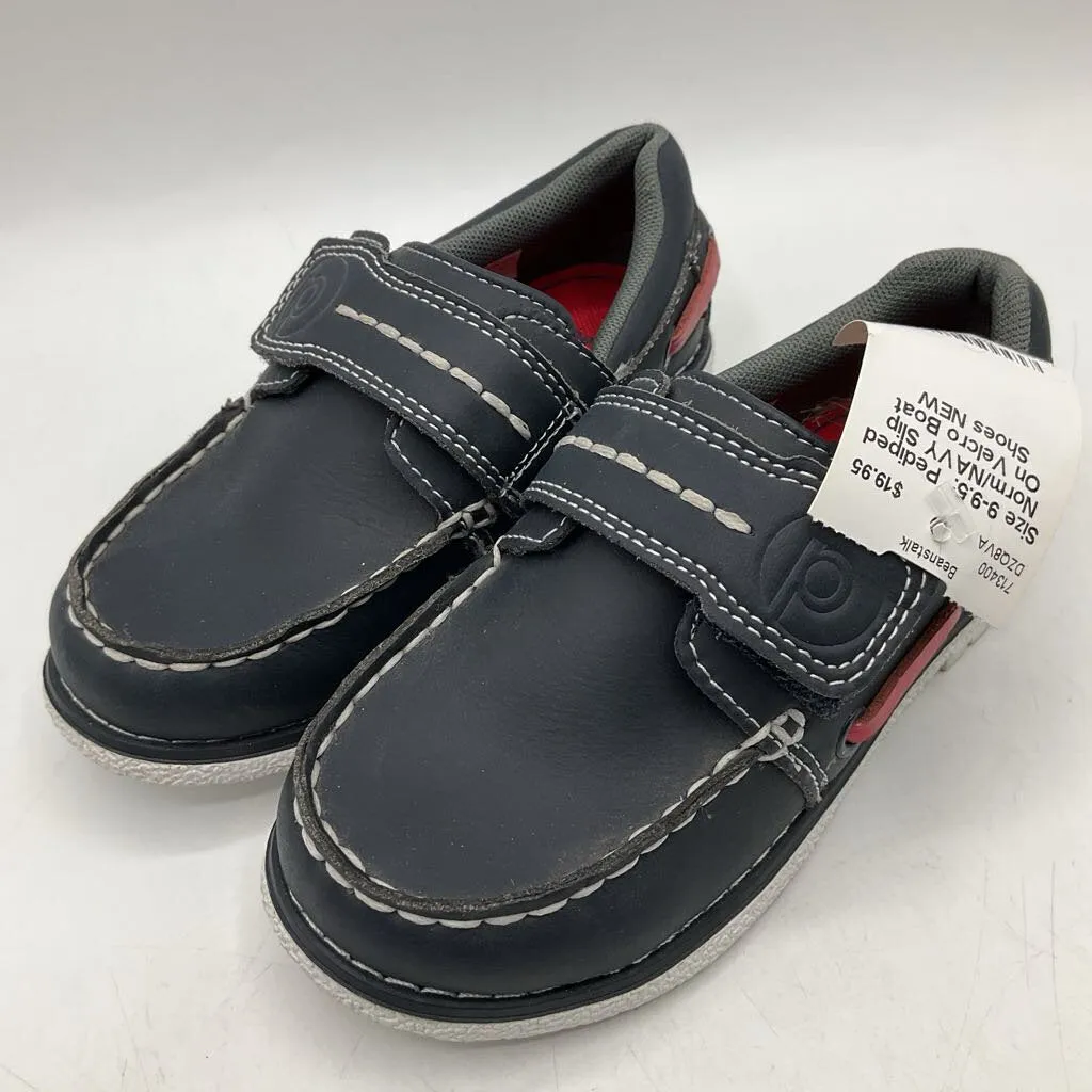 Size 9-9.5: Pediped Norm/NAVY Slip On Velcro Boat Shoes NEW