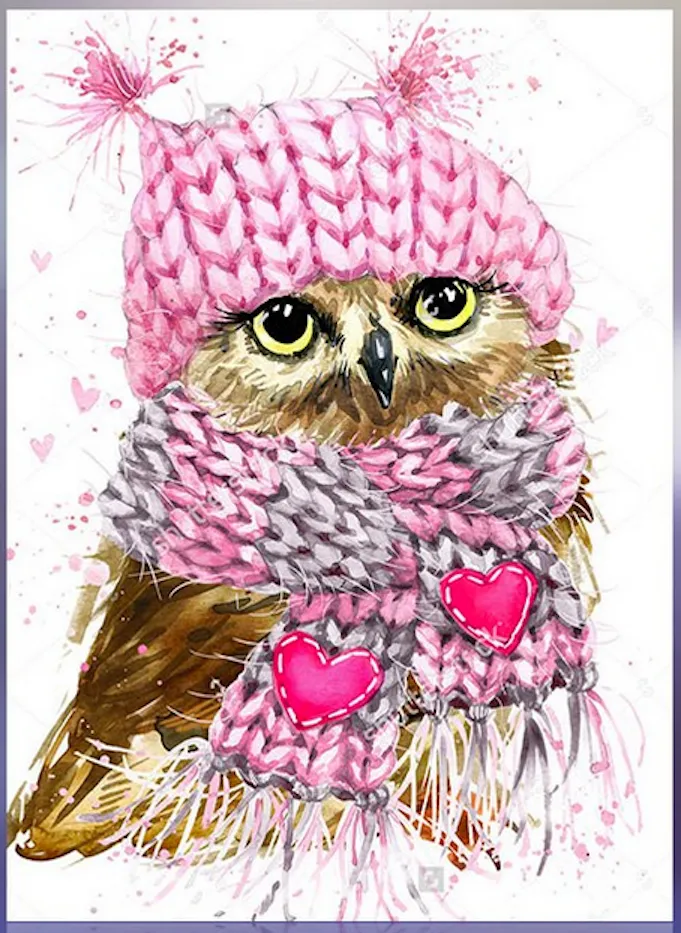 Snow Cute in Pink Diamond Painting Kit