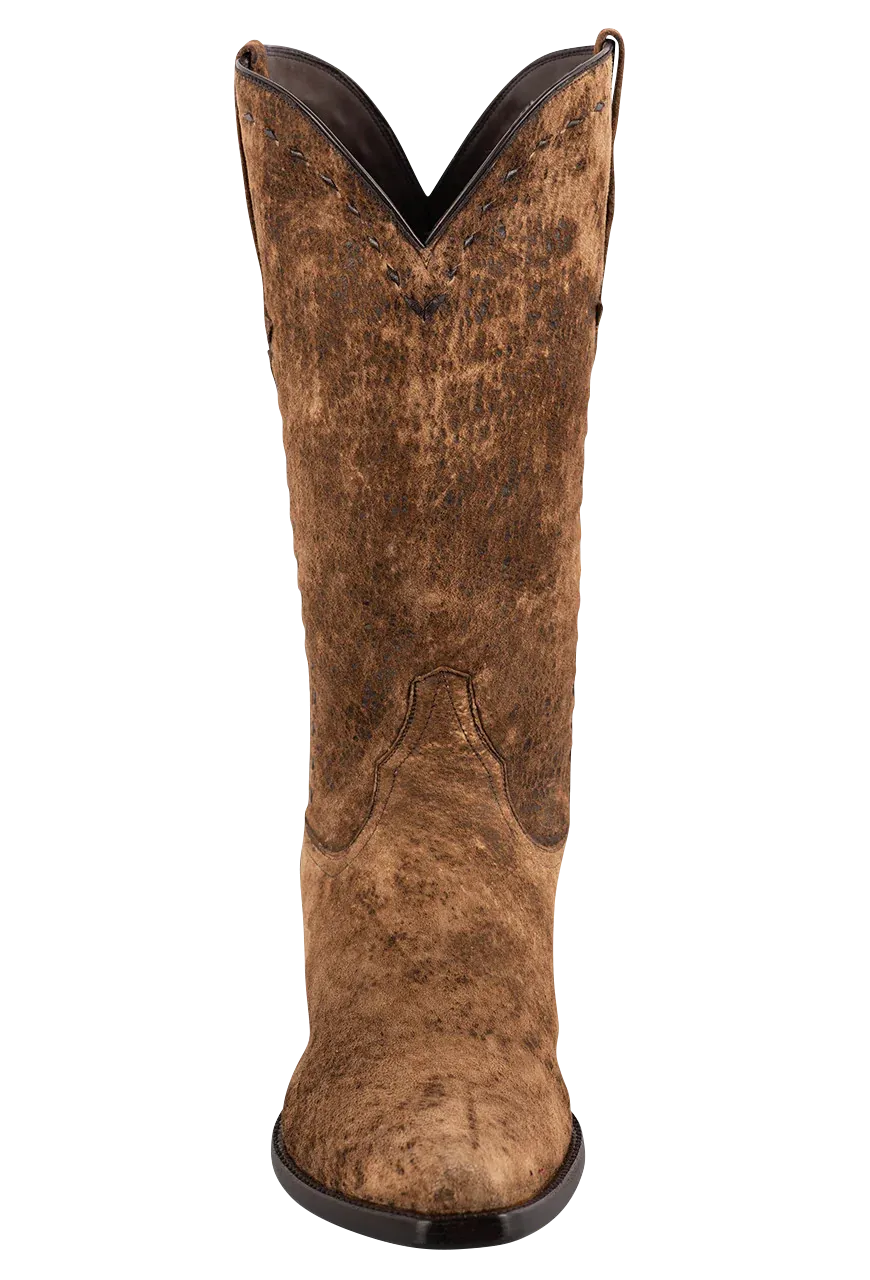 Stallion Distressed Kidskin Cowboy Boots - Vintage Camel