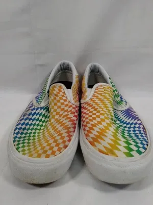 Straye Rainbow Check Skater Slip Ons - Mens 7.5