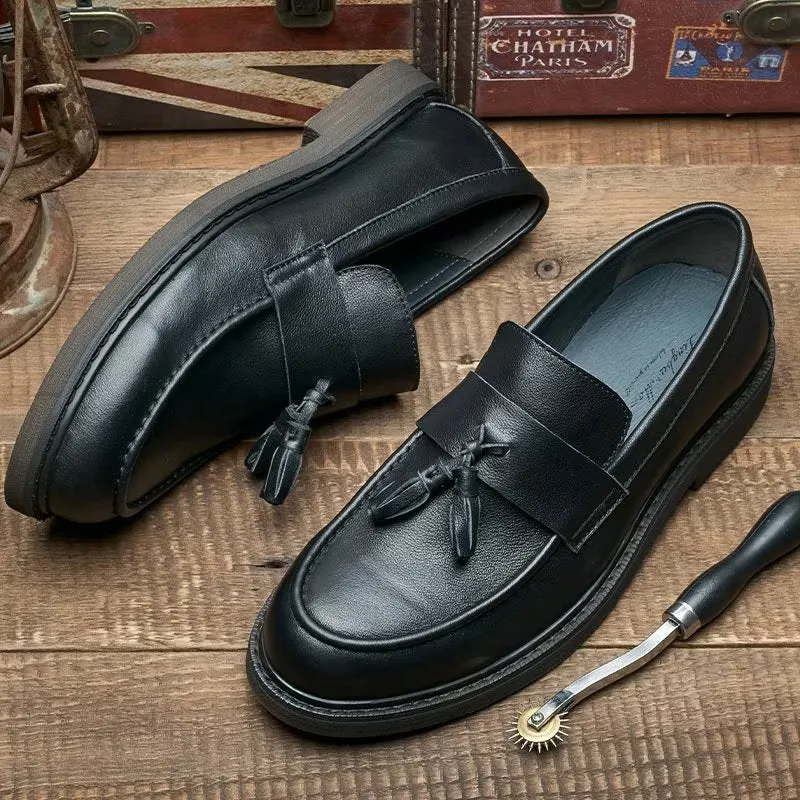 TasselLuxo Cow Leather Slip On Loafers