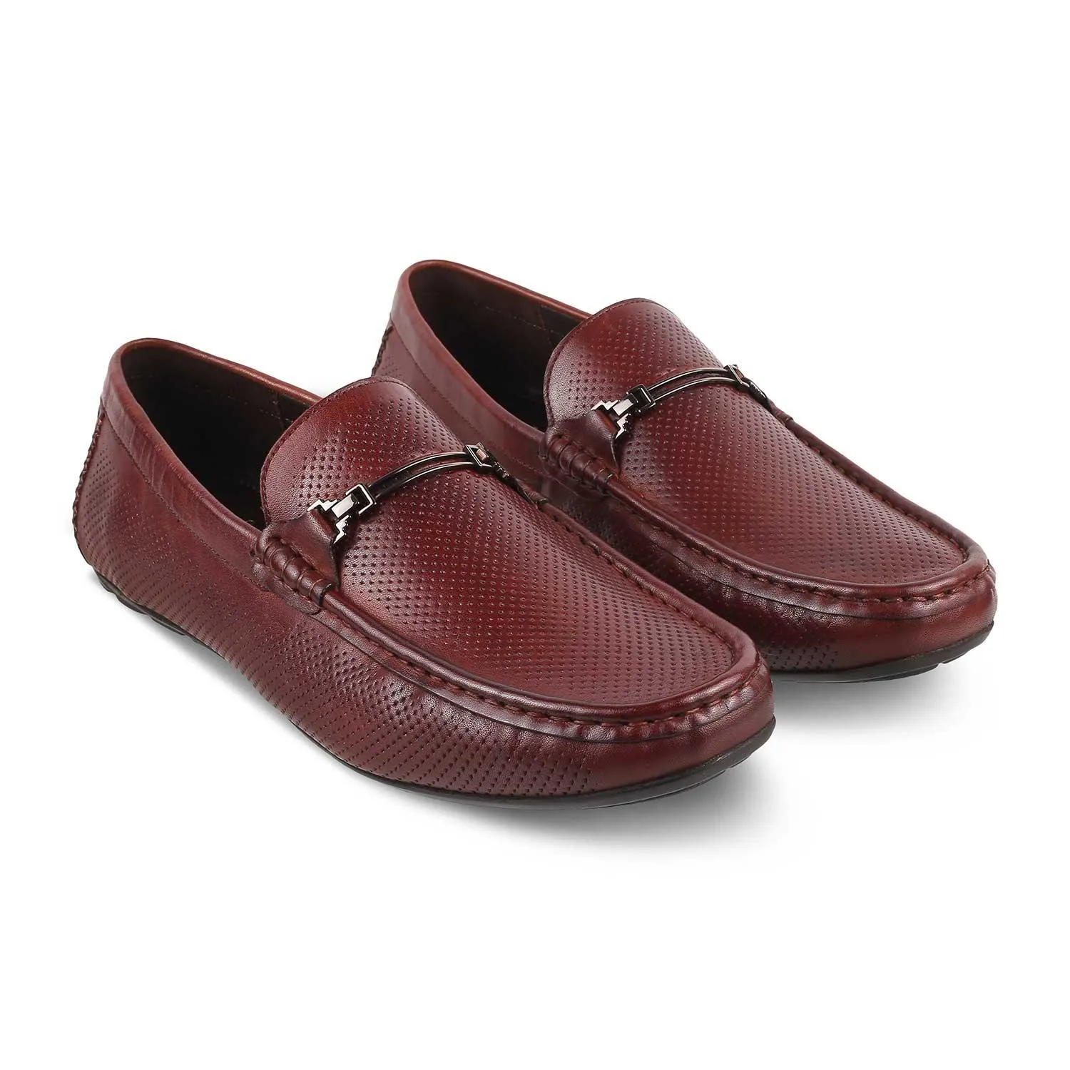 The Open-2 Brown Men's Leather Loafers Tresmode