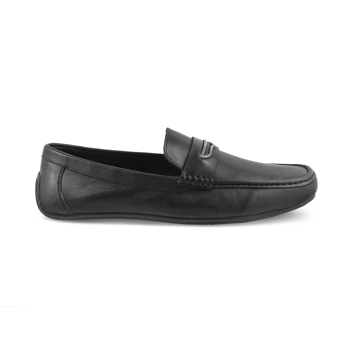 The Yodry Black Men's Leather Driving Loafers Tresmode