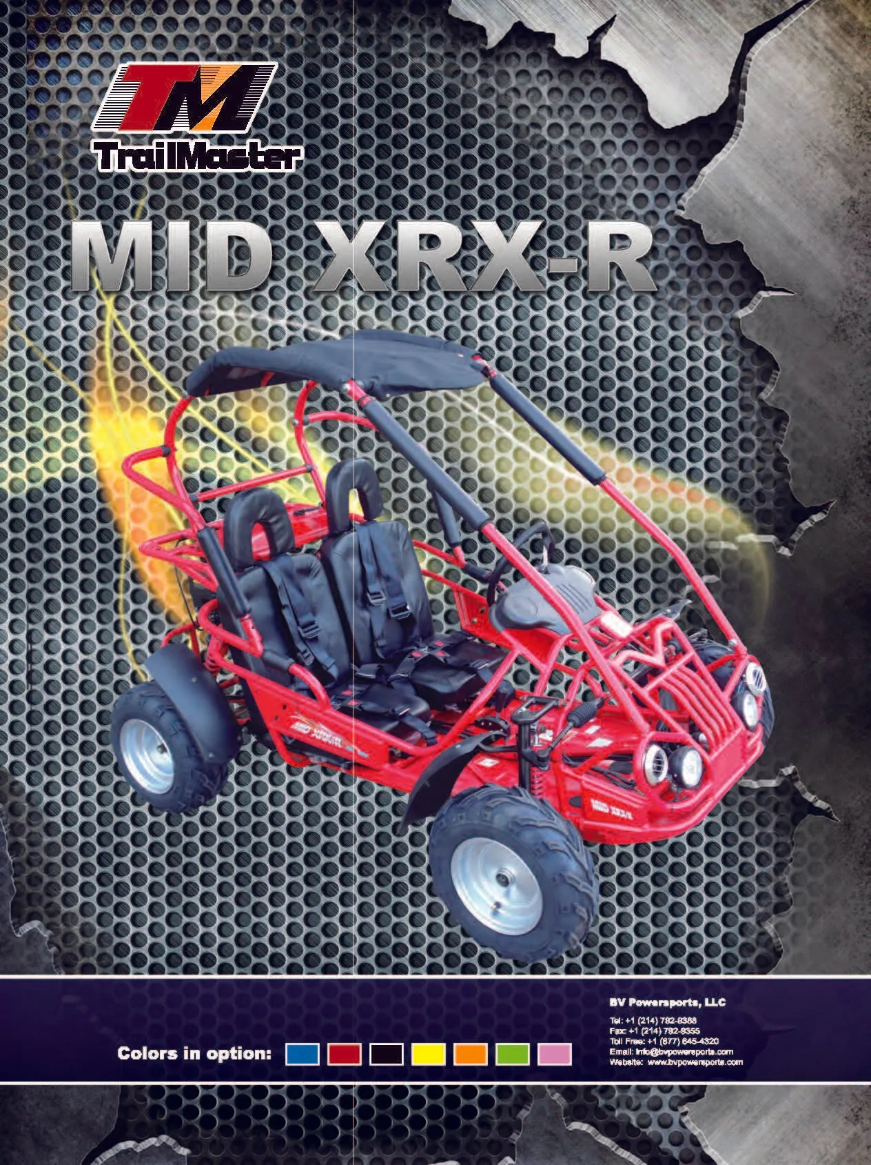 TRAILMASTER Mid XRX/R - Deluxe Go Kart Buggy With Reverse , Full roll cage and safety harness, Ages 10 and up, 196 CC Electric start.